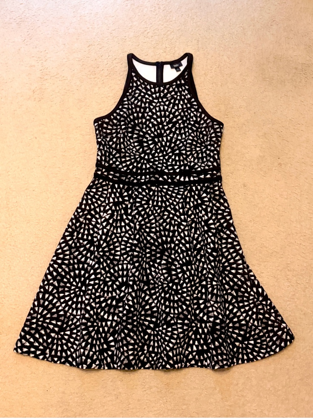 NWOT- Mossimo Supply Co. Black and White Laser-Cut Fit-and-Flare Mini Dress